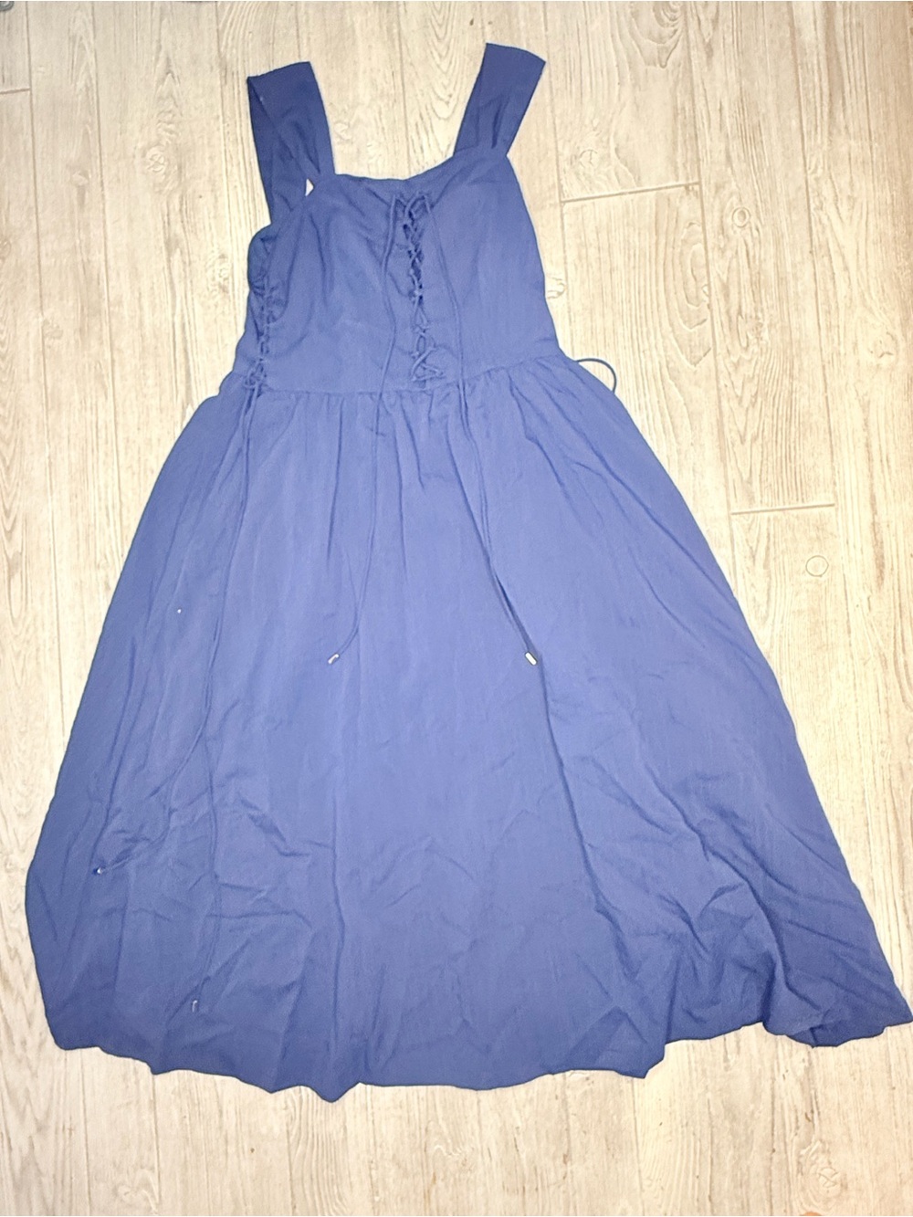 Scarlet darkness blue renaissance whimsical cosplay dress corset front and sides - Picture 7 of 9